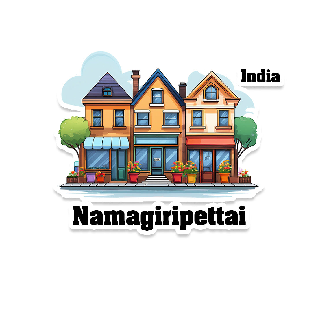 Namagiripettai Three Home Offiec Shop Town Sticker & Magnet | Home Town Souvenirs