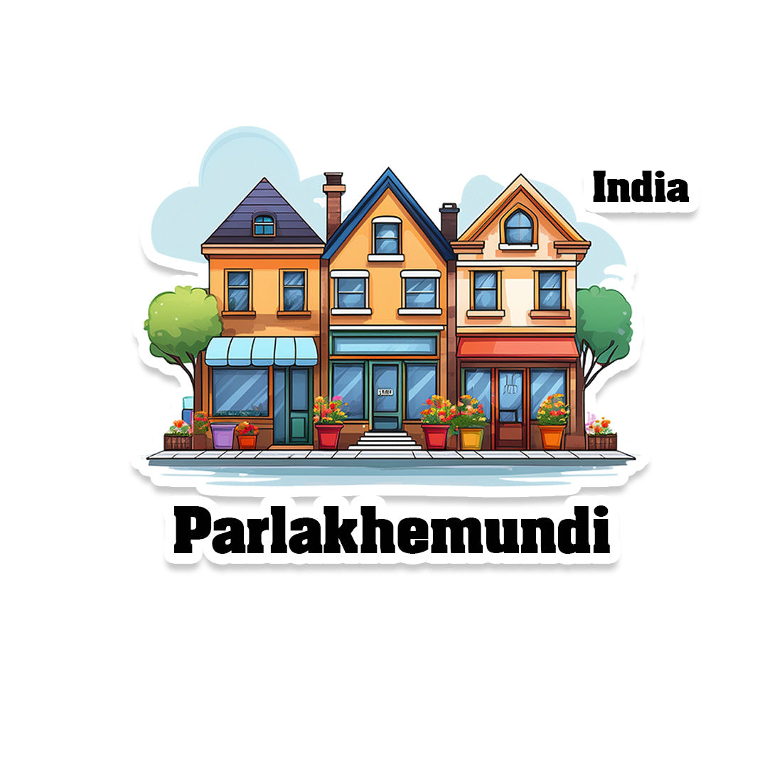 Parlakhemundi Three Home Offiec Shop Town Sticker & Magnet | Home Town Souvenirs