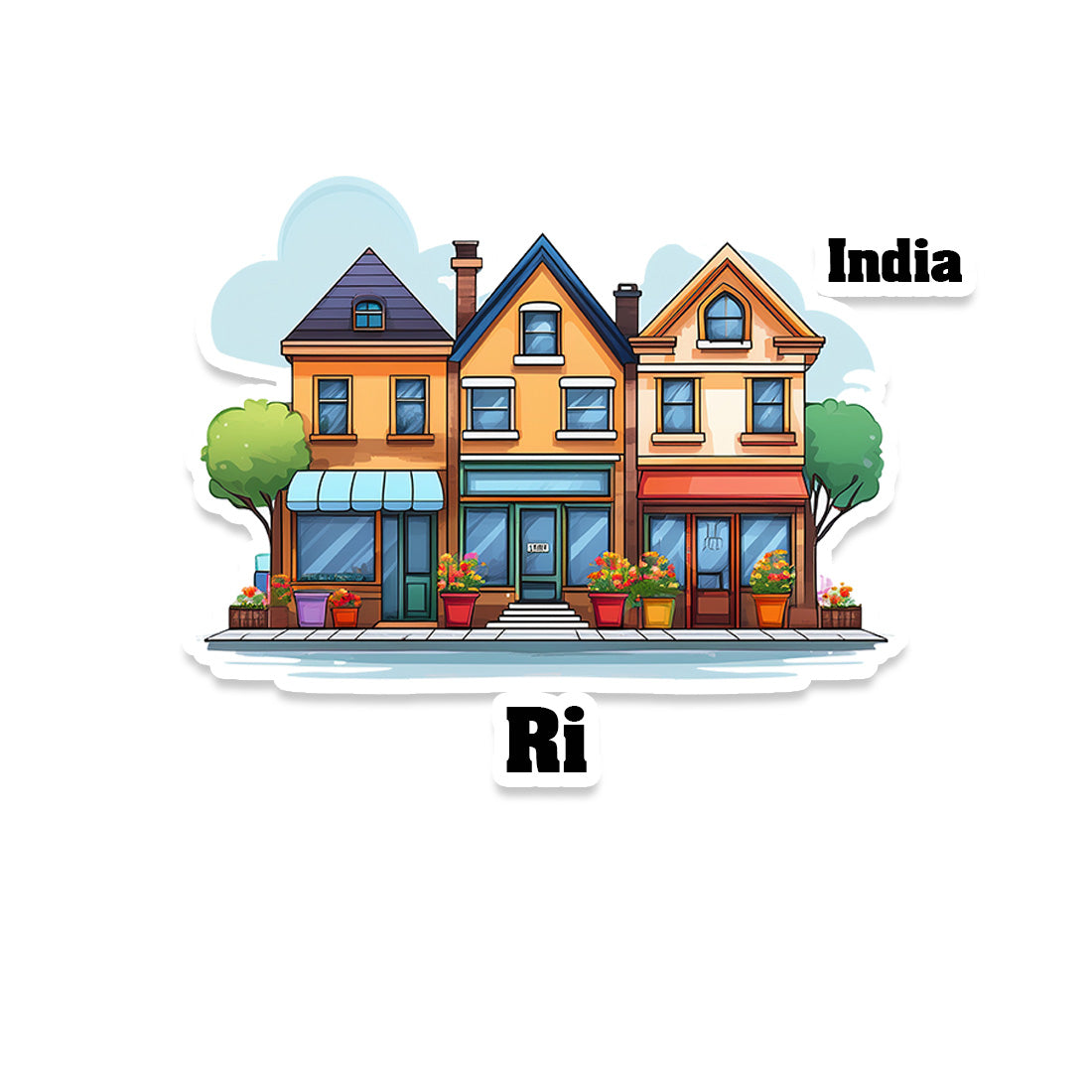 Ri Bhoi Three Home Offiec Shop Town Sticker & Magnet | Home Town Souvenirs
