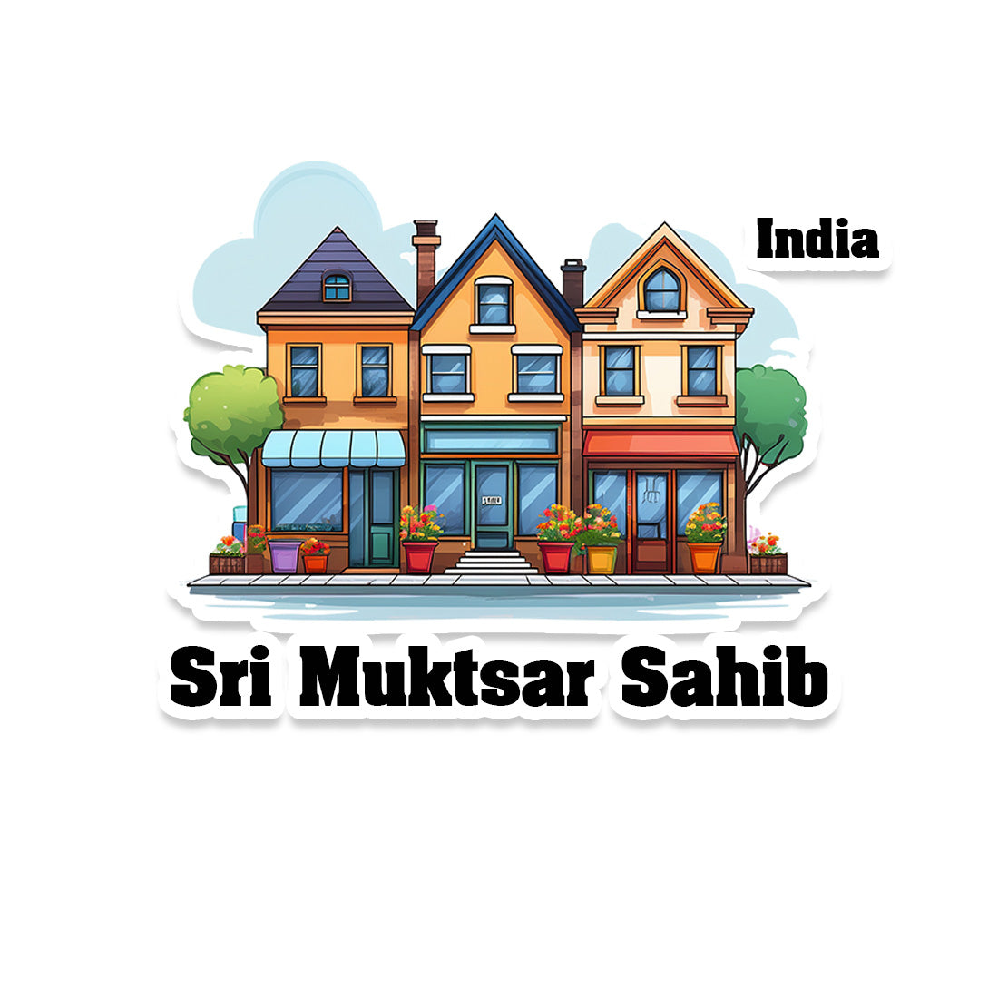 Sri Three Home Offiec Shop Town Sticker & Magnet | Home Town Souvenirs