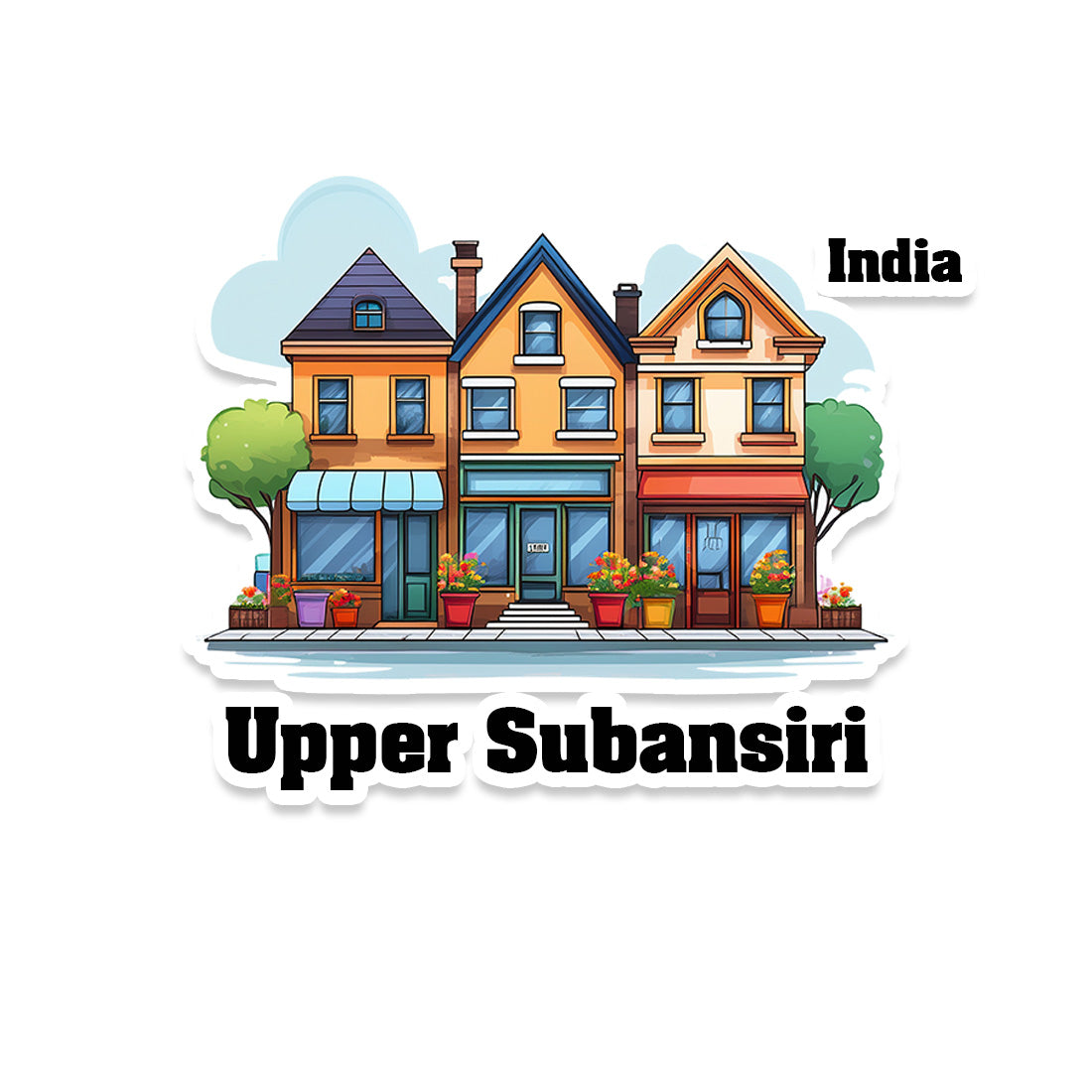 Upper Three Home Offiec Shop Town Sticker & Magnet | Home Town Souvenirs