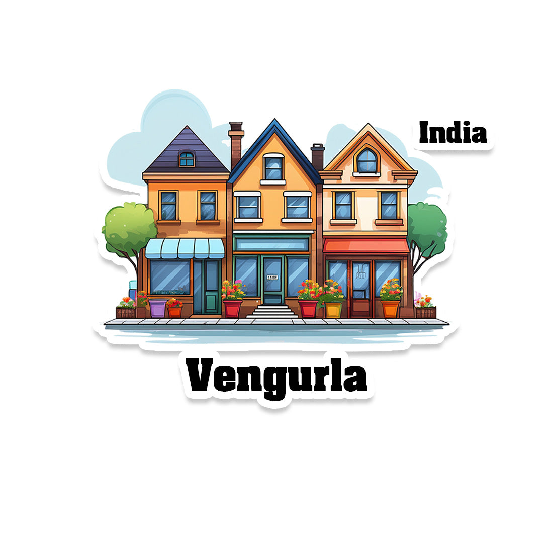 Vengurla Three Home Offiec Shop Town Sticker & Magnet | Home Town Souvenirs