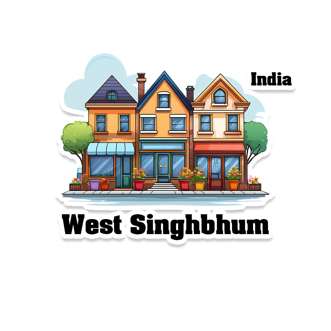 West Tripura Three Home Offiec Shop Town Sticker & Magnet | Home Town Souvenirs