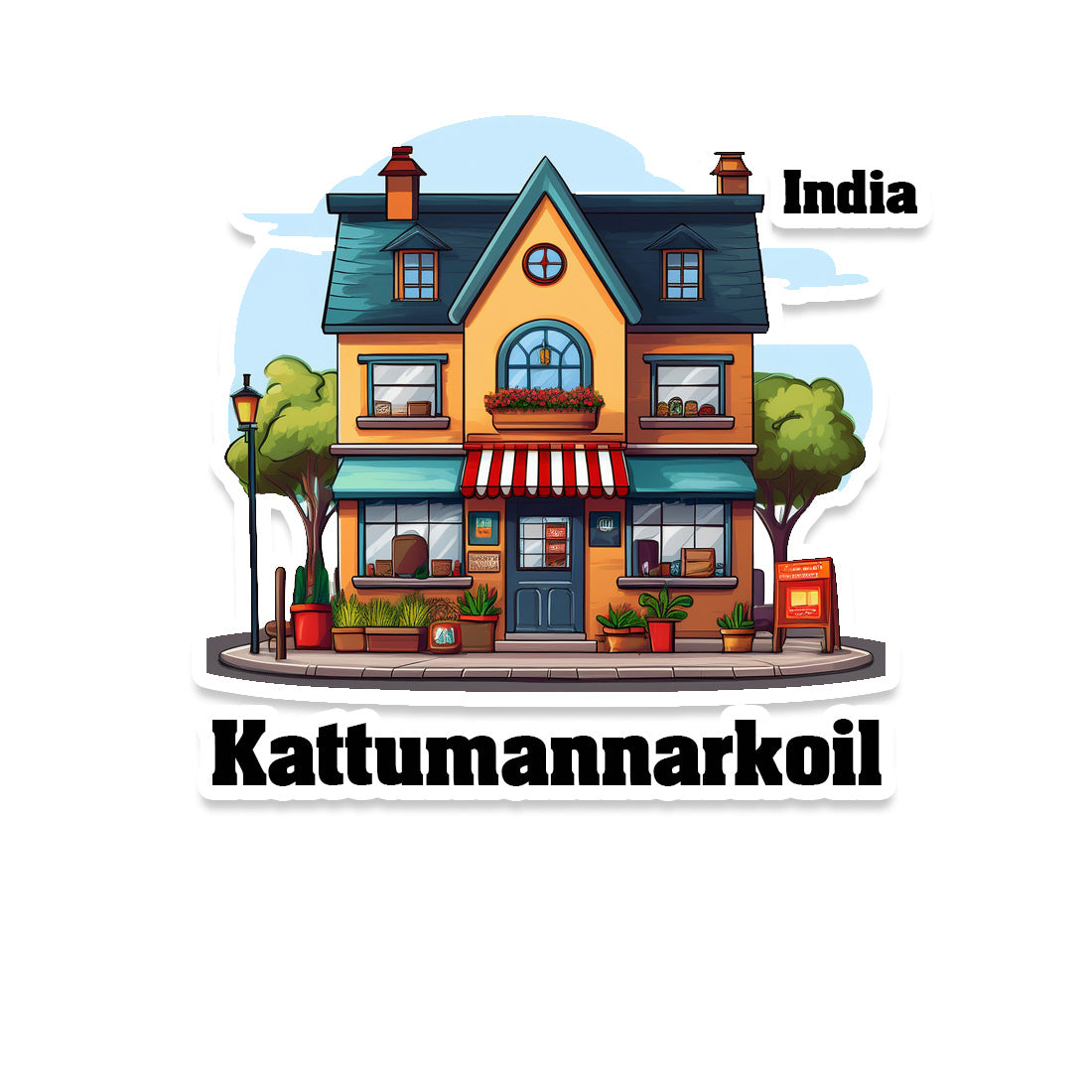 Kattumannarkoil Sticker & Magnet | Home Town Souvenirs