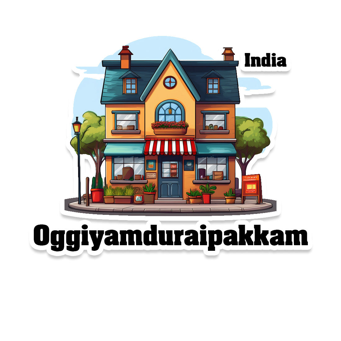 Oggiyamduraipakkam Sticker & Magnet | Home Town Souvenirs