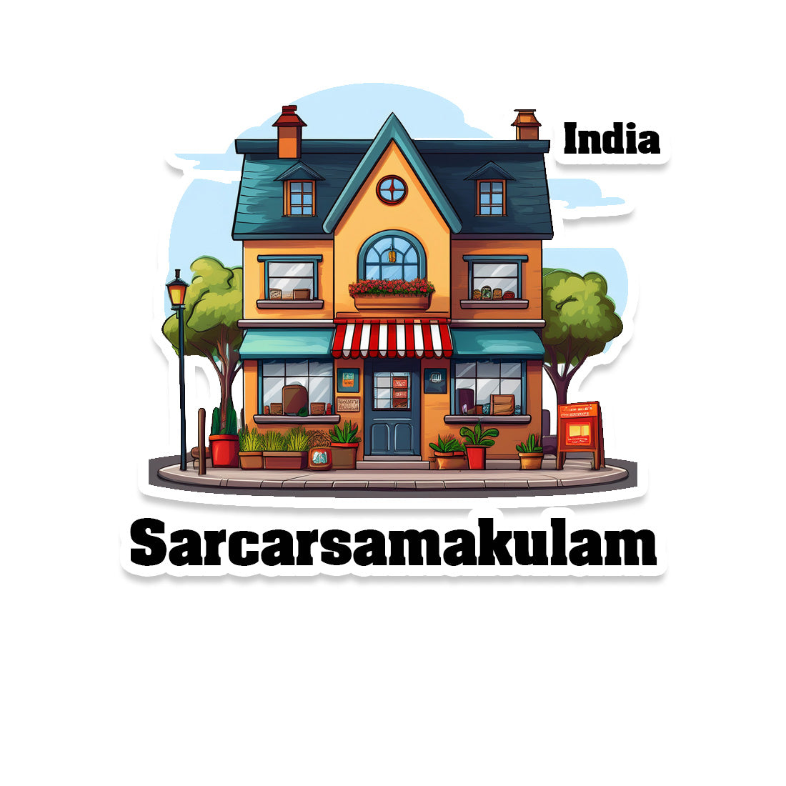 Sarcarsamakulam Sticker & Magnet | Home Town Souvenirs