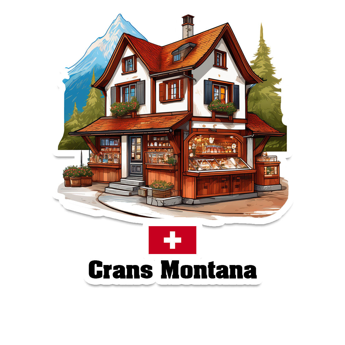 Crans Montana Fridge Magnet