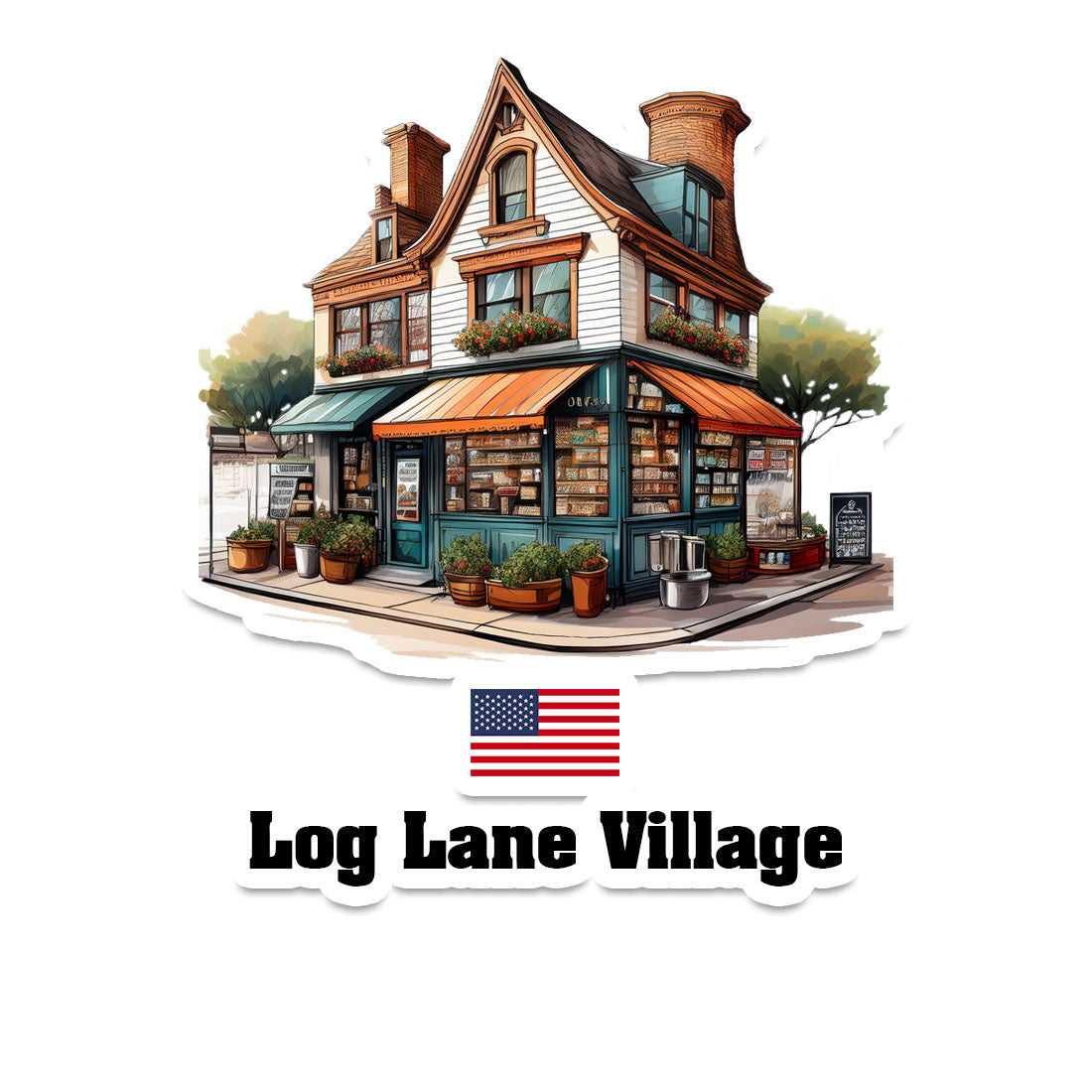 Log Lane Village Sticker