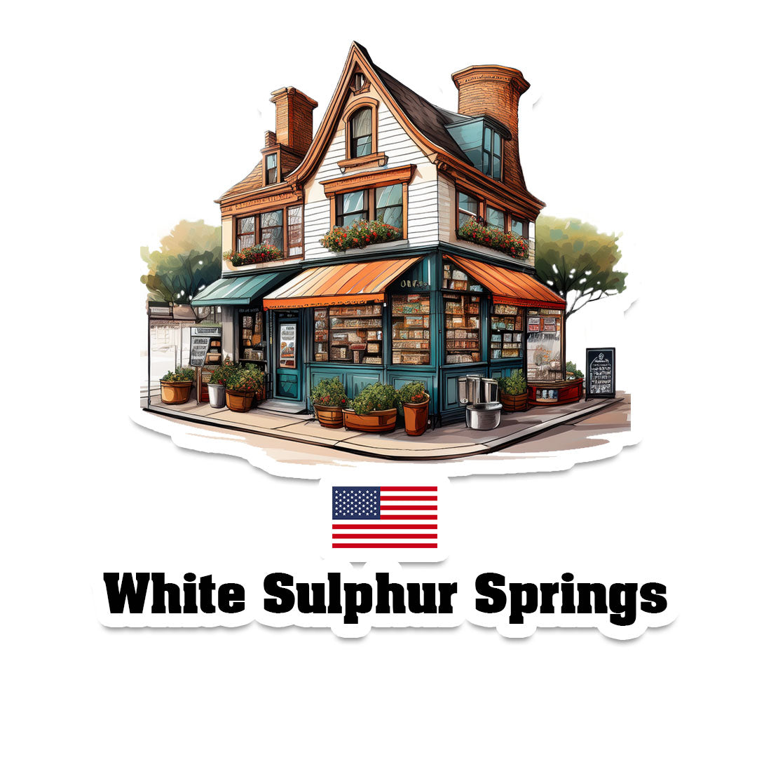 White Sulphur Springs Fridge Magnet
