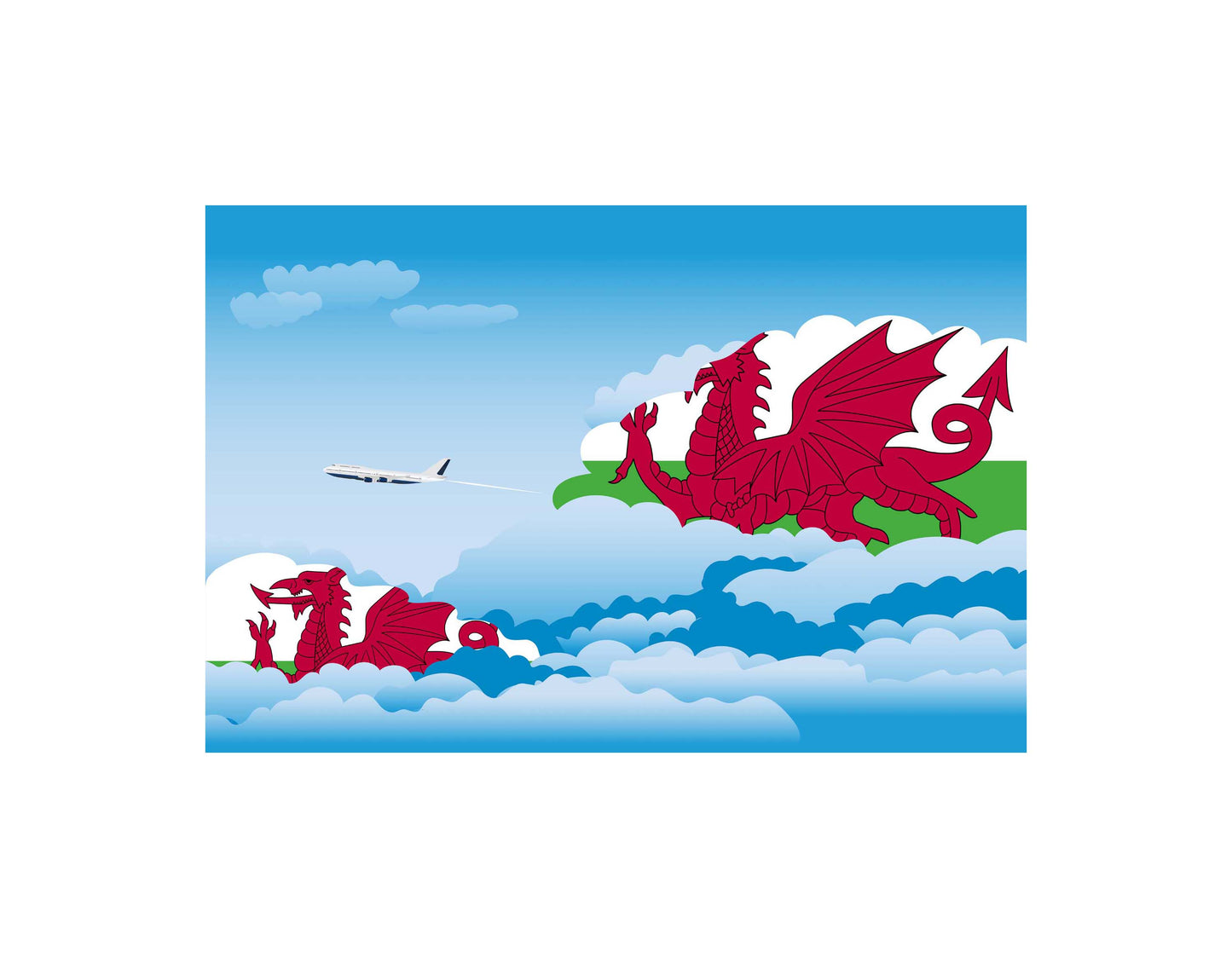 Wales Day Clouds Blankets & Throws | Soft Premium Blankets | City Posters Plus