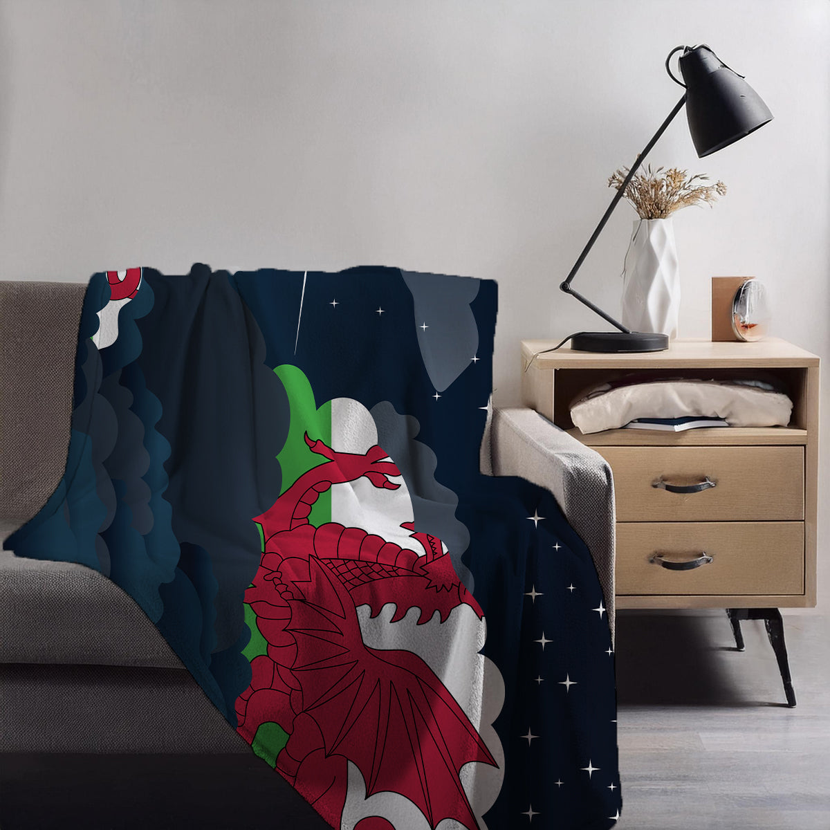 Wales Night Clouds Blankets & Throws | Premium Soft Blankets | City Posters Plus