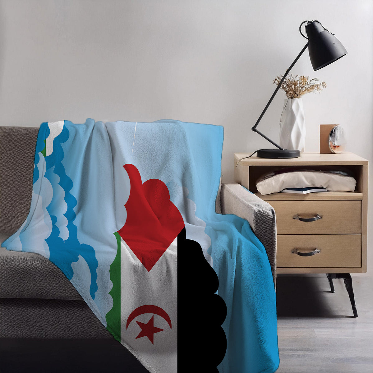 Western Sahara Day Clouds Blankets & Throws | Soft Premium Blankets | City Posters Plus