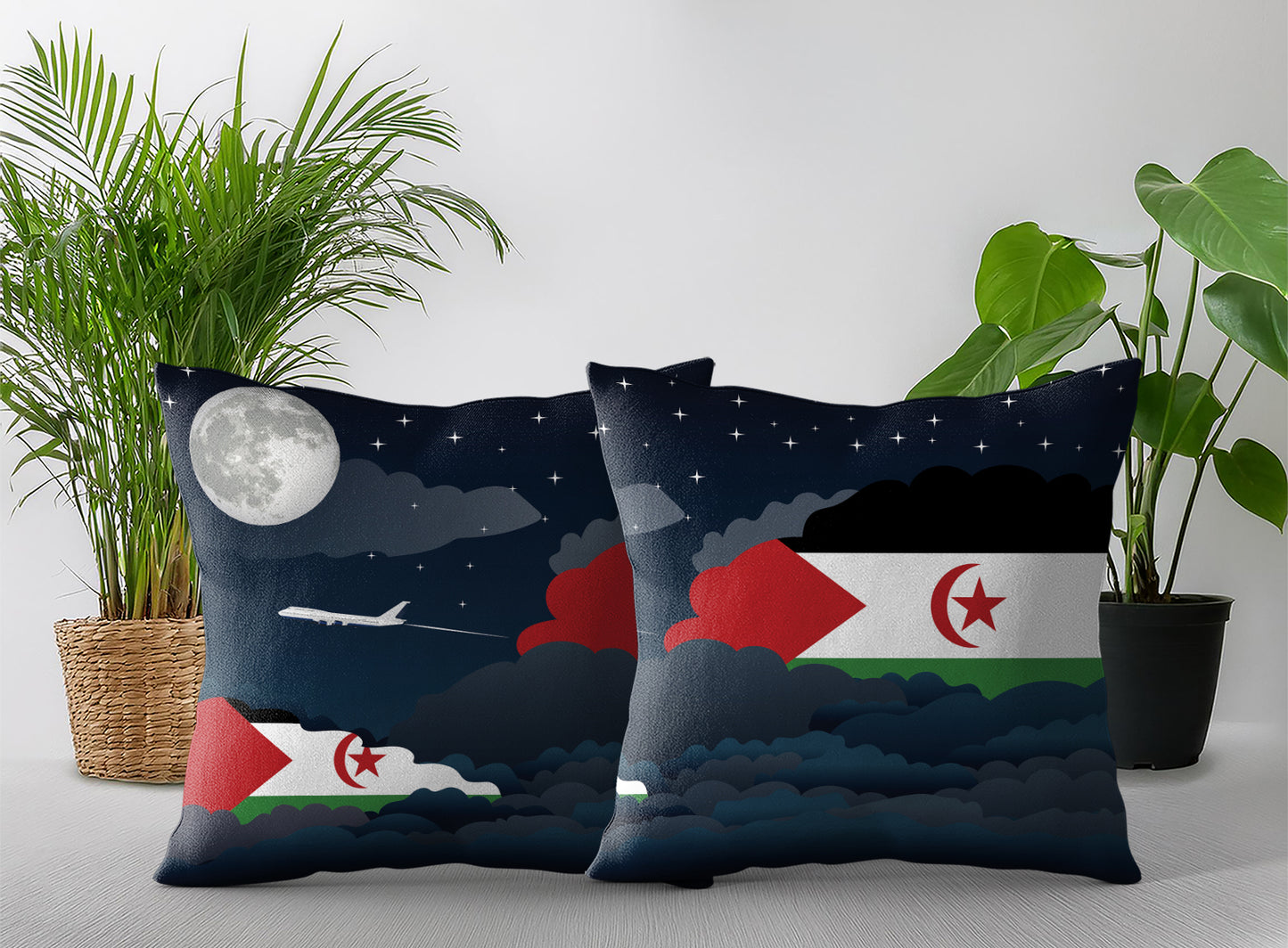 Western Sahara Night Clouds Pillow Case and Pillow Throw