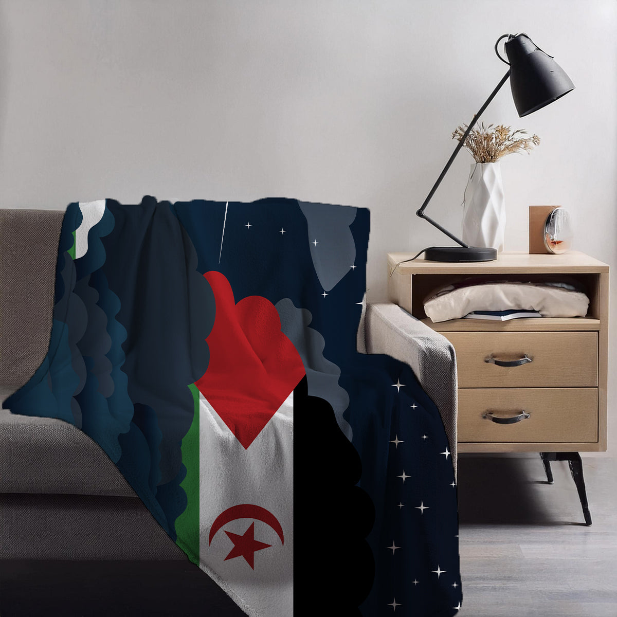 Western Sahara Night Clouds Blankets & Throws | Premium Soft Blankets | City Posters Plus