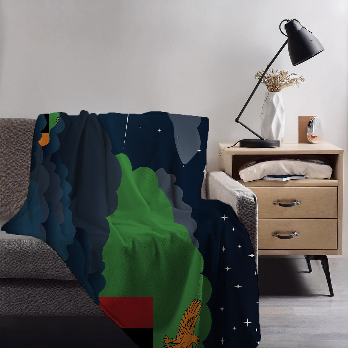 Zambia Night Clouds Blankets & Throws | Premium Soft Blankets | City Posters Plus