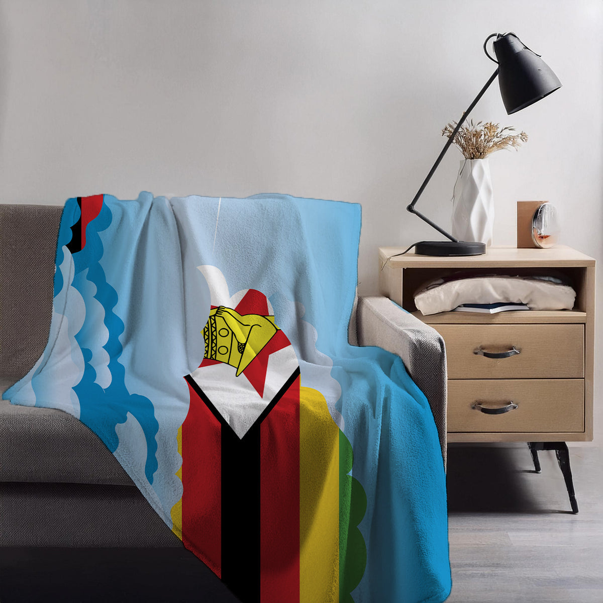 Zimbabwe Day Clouds Blankets & Throws | Soft Premium Blankets | City Posters Plus
