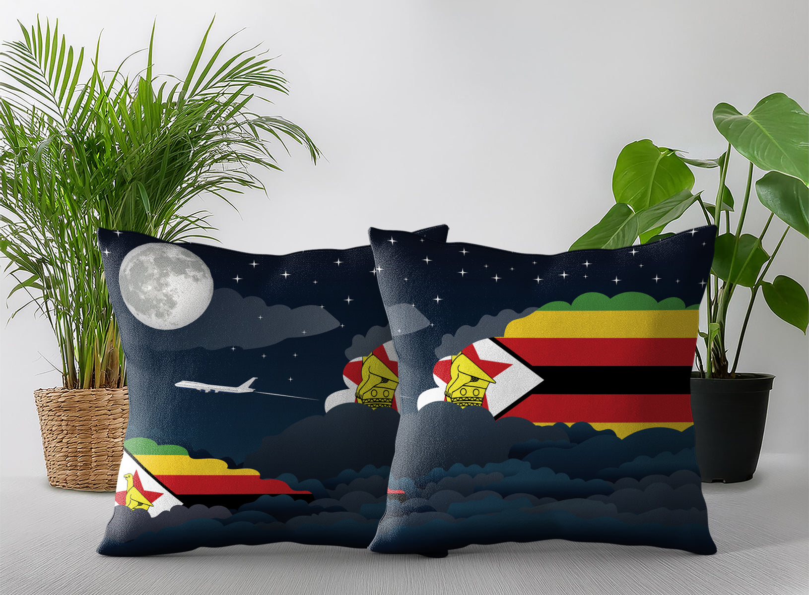 Zimbabwe Night Clouds Pillow Case and Pillow Throw