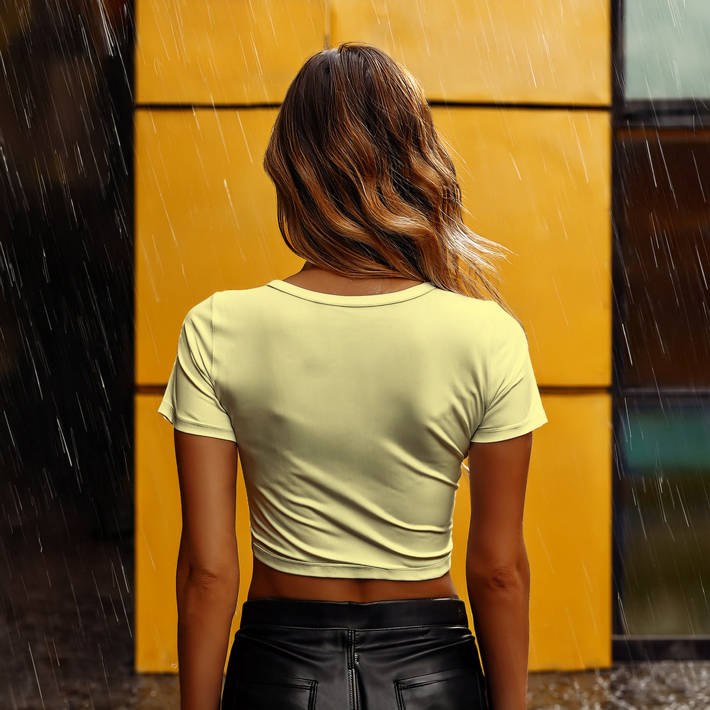 City Posters Plus 61 Number Women Crop Top (Butter Yellow)