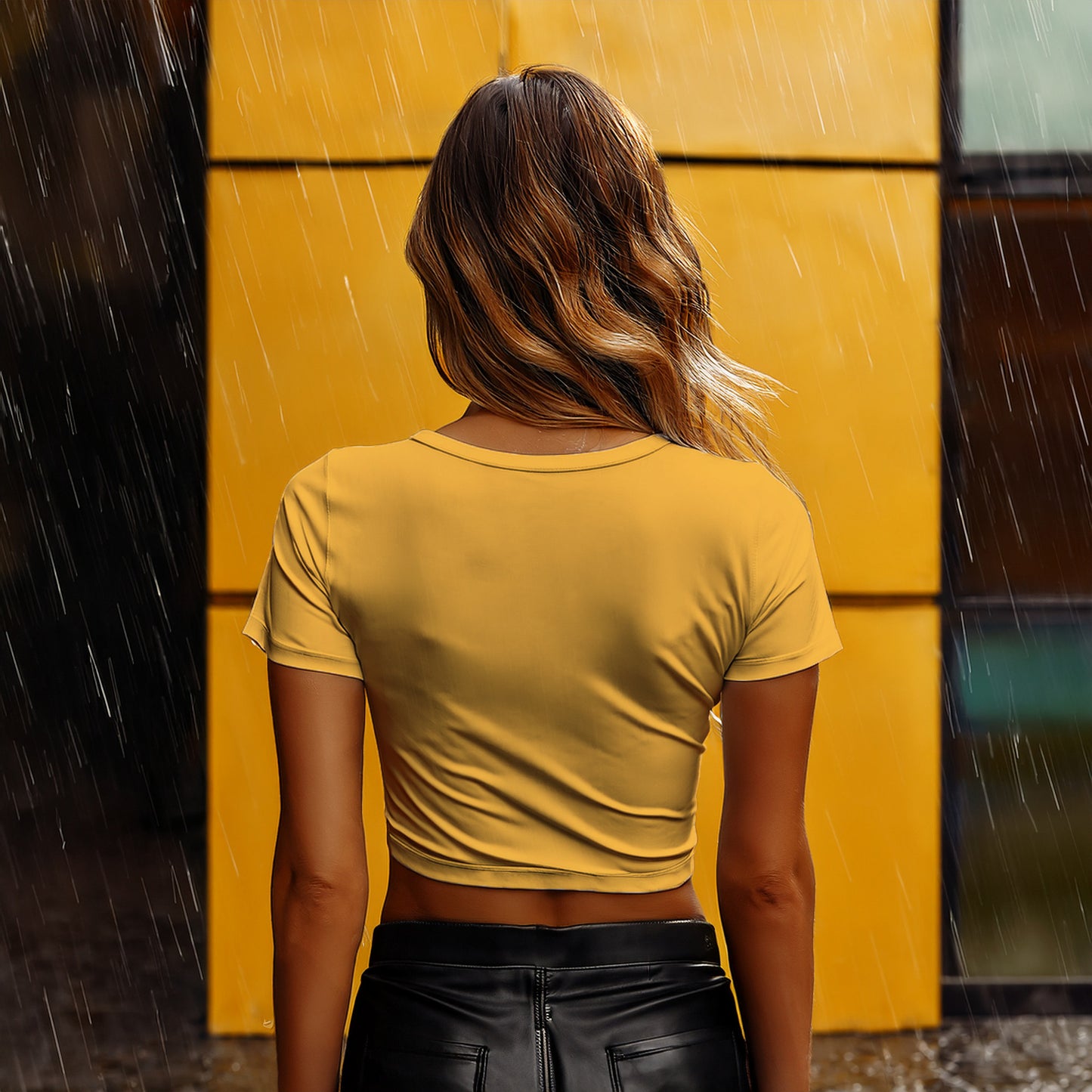 City Posters Plus 53 Number Women Crop Top (Golden Yellow)