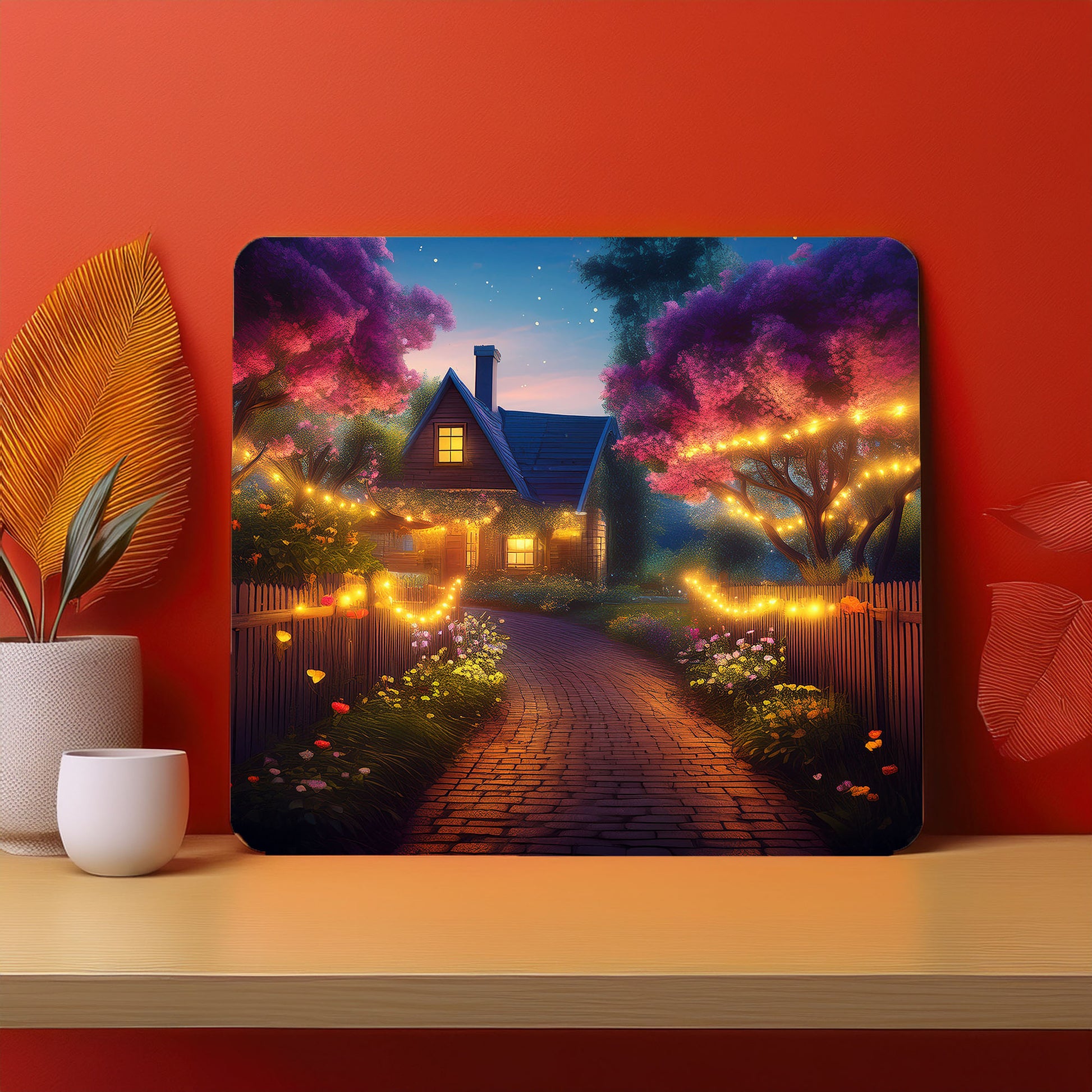 Home Fence Garden Trees Raining Fog Mousepad