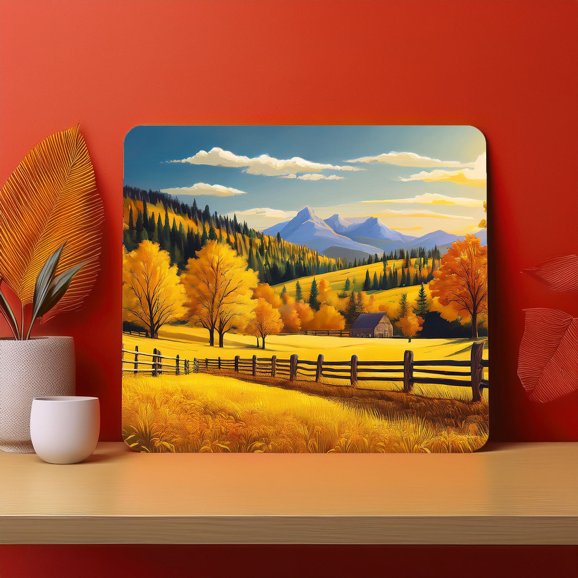Home Fence Garden Trees Raining Fog Mousepad
