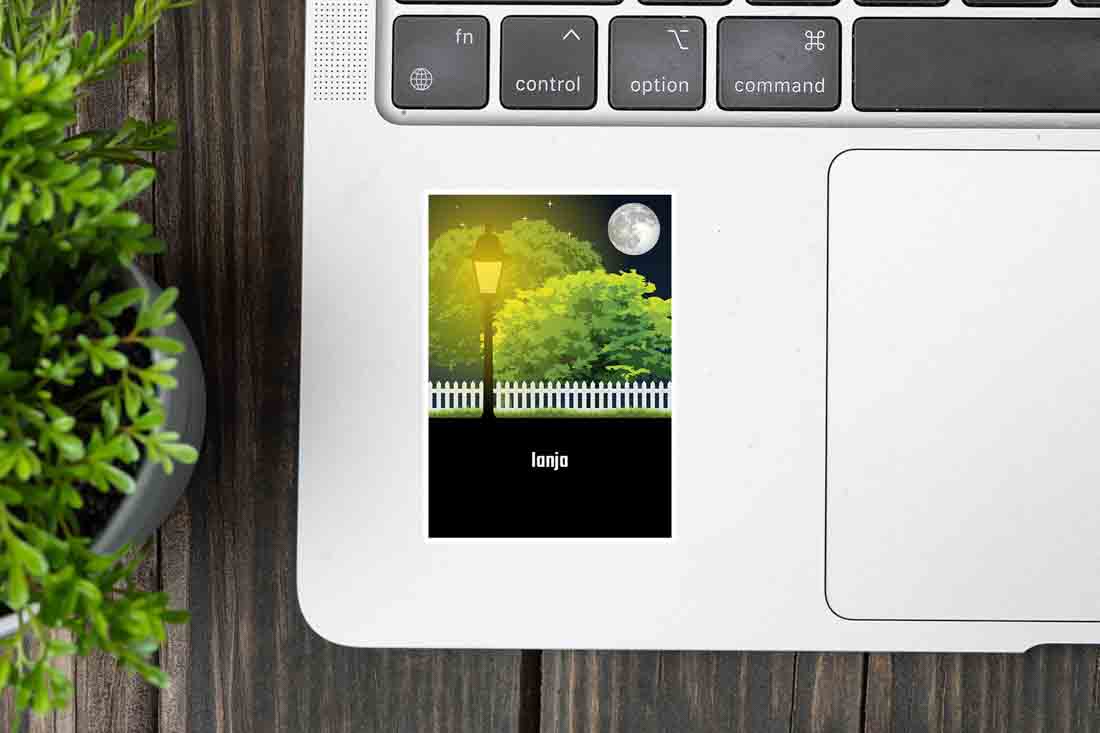 Lanja Home Trees Moon Vertical Sticker