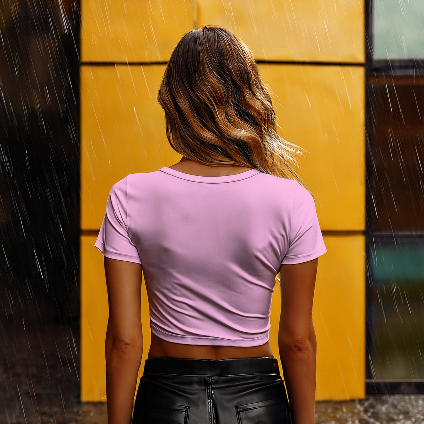 City Posters Plus 57 Number Women Crop Top (Light Pink)