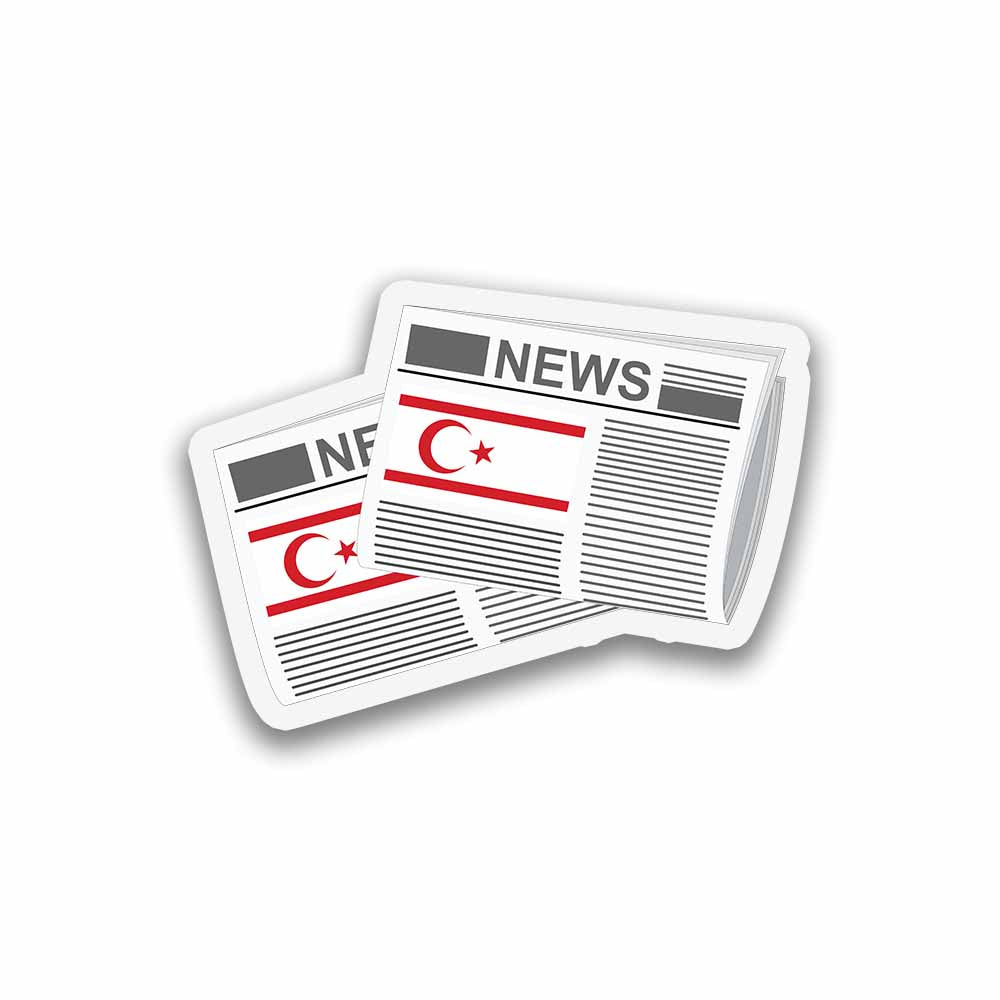 Turkish Republic of Northern Cyprus Newspapers Fridge Magnet