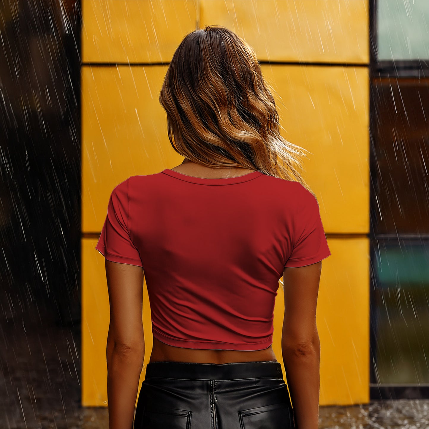 City Posters Plus 12 Number Women Crop Top (Red)