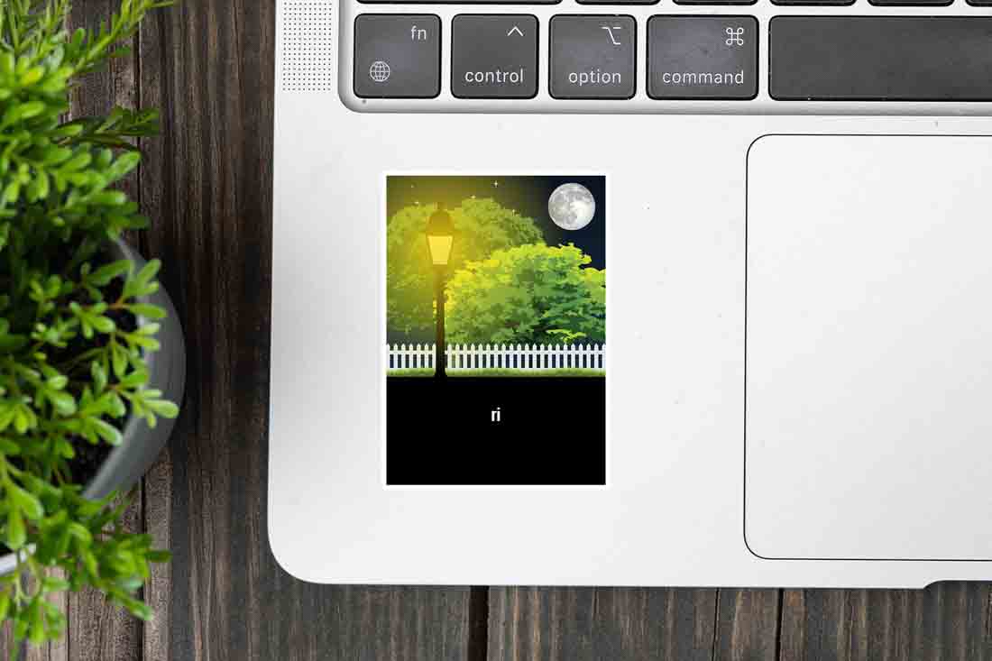 Ri Bhoi Home Trees Moon Vertical Sticker