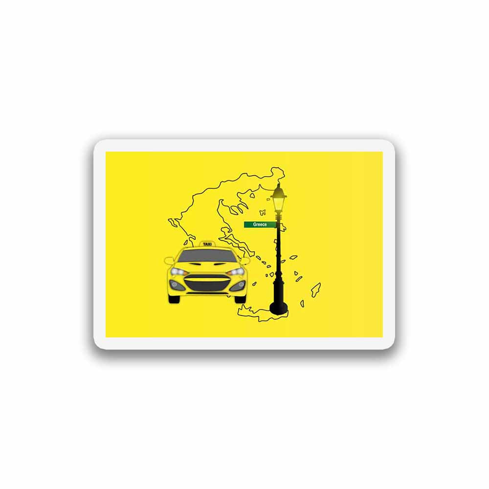 Greece Taxi Fridge Magnet