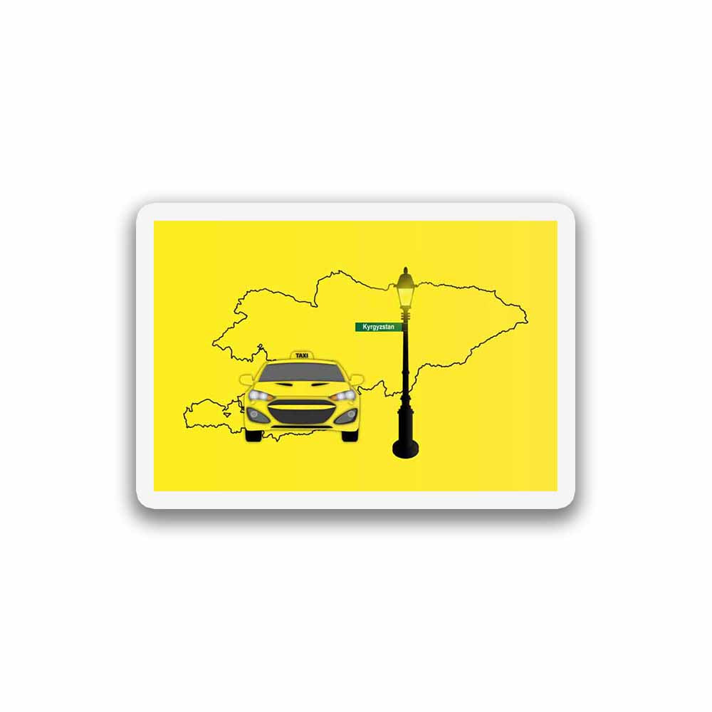 Kyrgyzstan Taxi Fridge Magnet