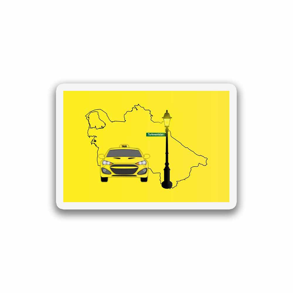 Turkmenistan Taxi Fridge Magnet